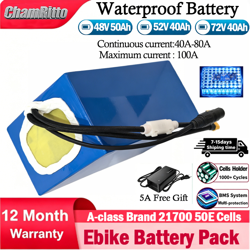 21700 E-바이크 스쿠터 배터리 52V 48V 72 - 60V 30Ah 21700 Battery Pack 리뷰 및 가격